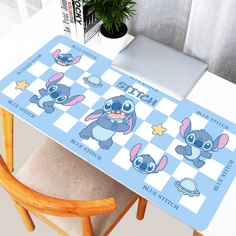 

Large Cute Blue Stitch Mouse Pad Laptop Cartoon Gamer Cabinet Keyboard Rug Computer Anime Gaming Accessories Mousepad Desk Mat