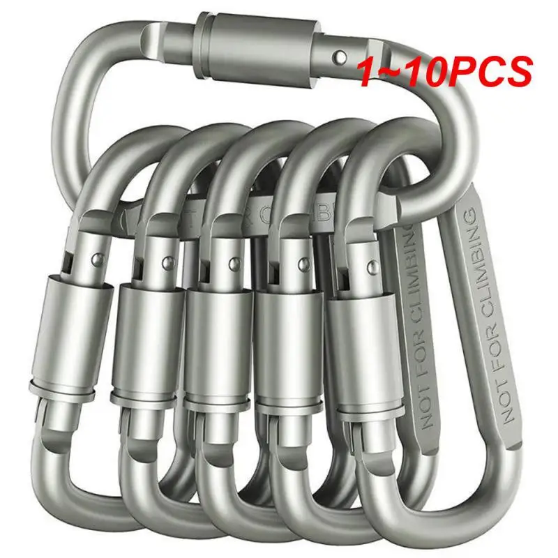 

1~10PCS Camping Climbing Equipment Aluminum alloy Survival D-ring Locking Carabiner Clip Set Screw Lock Hanging Hook Buckle