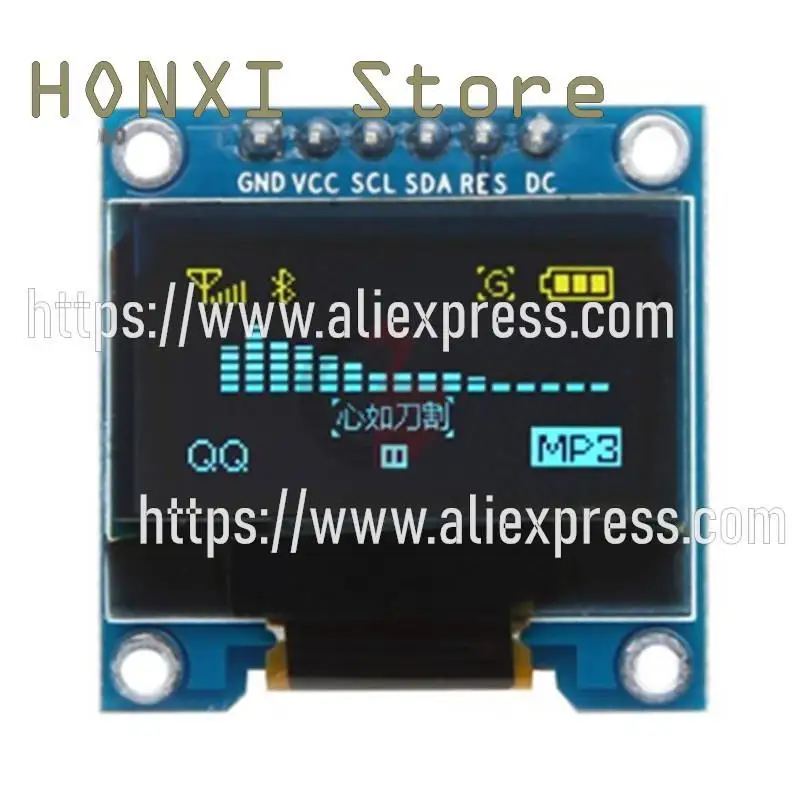 1PCS 0.96 inch OLED LCD display module SPI stm32/51 / blue yellow, blue white routines