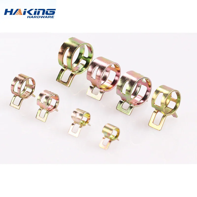 20pcs Spring Hose Clamp Fuel Pipe Water Pipe Clamp Silicone Vacuum Hose Pipe M6-M15 Zinc Plated Thicken Clip Fastener