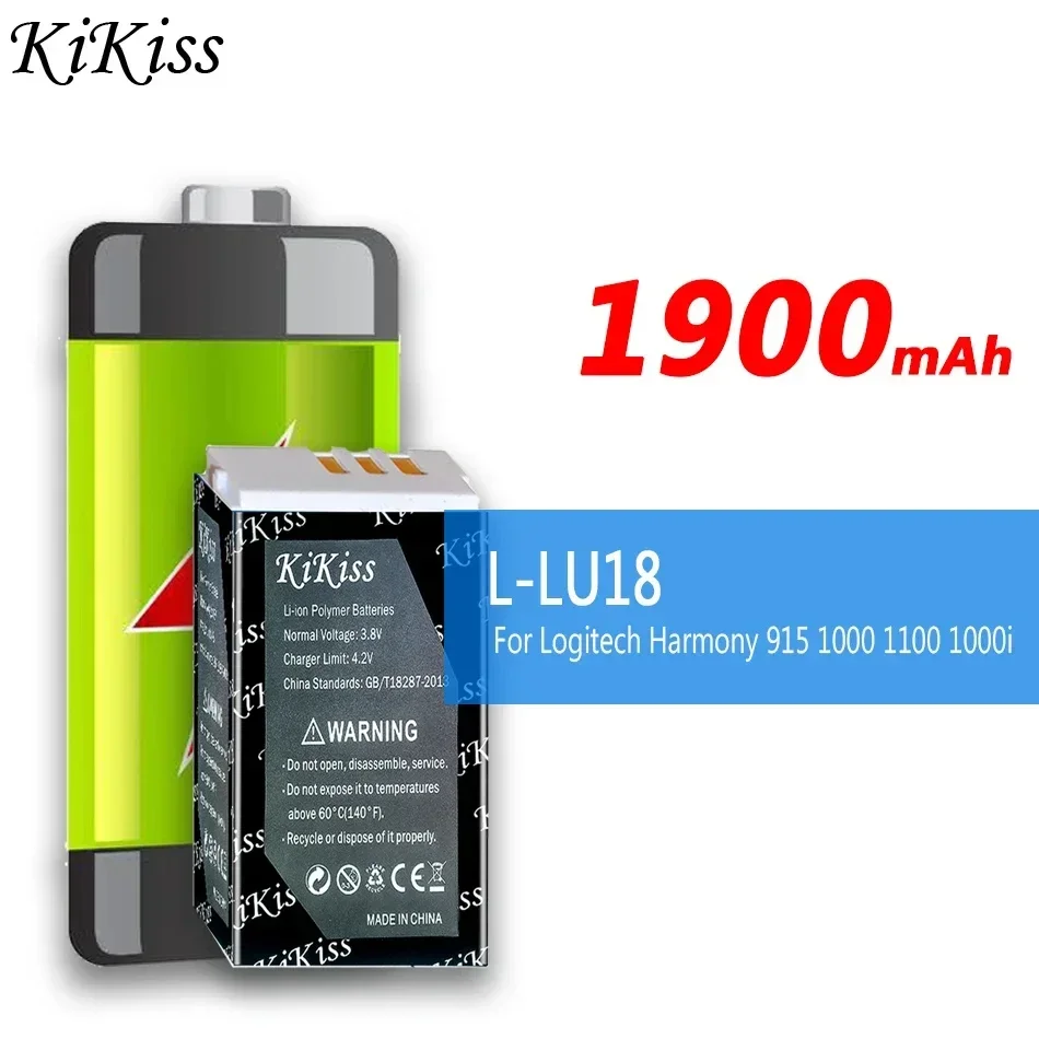 Batteria Kikiss 1900Mah L-Lu18 (Harmony 1000) Per Logitech Harmony 915 1000 1100 1000I L-Lu18 Lu18 L52B C-Lr65 C-Rl65