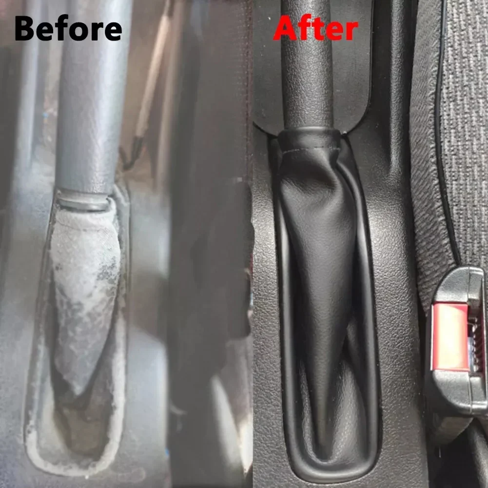 Car Gear Shift Knob Leather Dustproof Shifter Gaiter Boot Parking Handbrake Cover For Opel For Vauxhall MERIVA 2003 2010 hand brake cover car interior accessories gear head cover