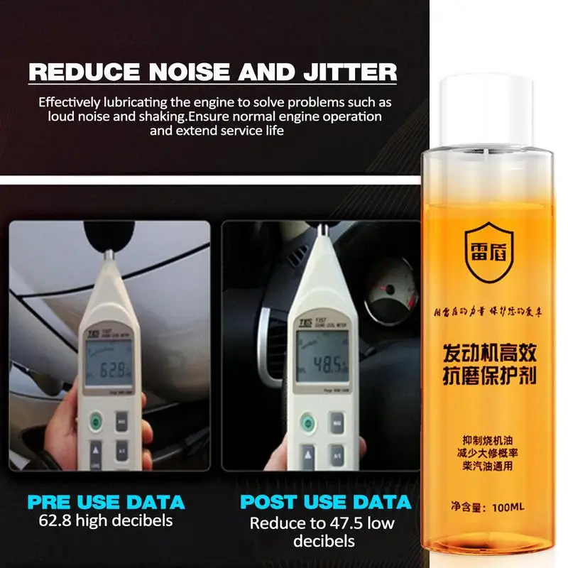Engine Repair Fluid Anti-Wear Engine Oil 3.3oz Oil Noise Reduction Wear-Resistant Reduce Friction Protective Effects