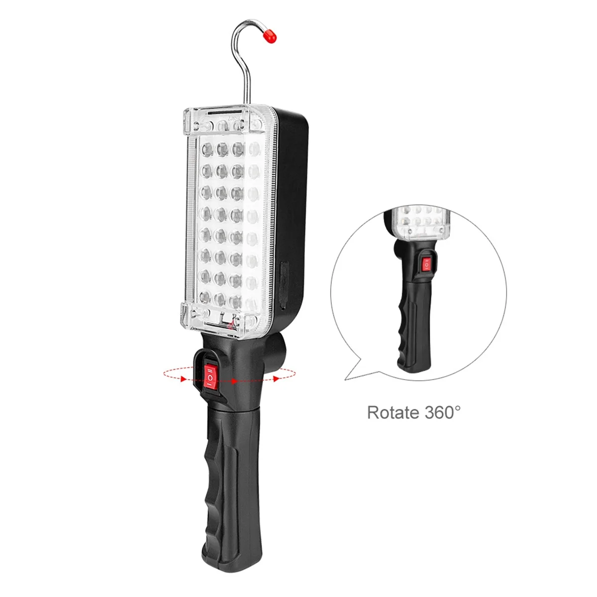 BAAU Portable USB Rechargeable Work Light COB Repairing Lamp with Magnet & Hook 34 LED Camping Lamp Flashlight