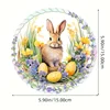 Easter Rabbit Stained Acrylic Suncatcher Window Flowers Home Wall Hanging Living Room Ornament Hand-Painted Panel Door 5