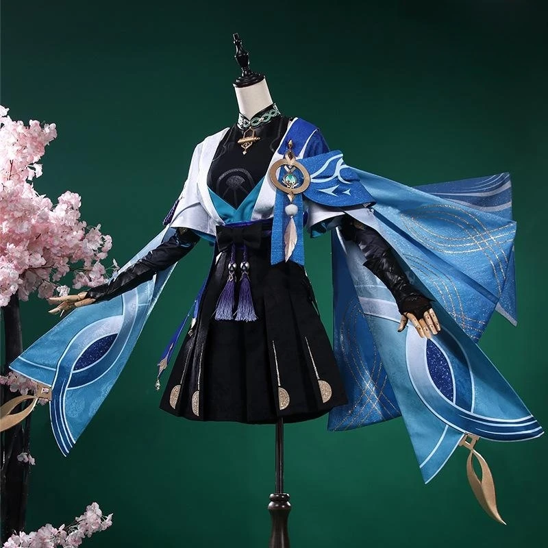 

Game Genshin Impact Wanderer Scaramouche Cosplay Costume Men Outfits Halloween Cosplay Full Set With Hat