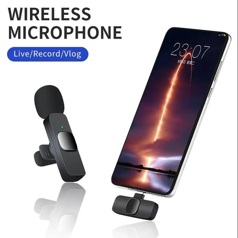 K9 Wireless Lavalier Microphone for iPhone and Type-C YouTube Facebook Video Live Intelligent Noise Reduction Mini Microphone