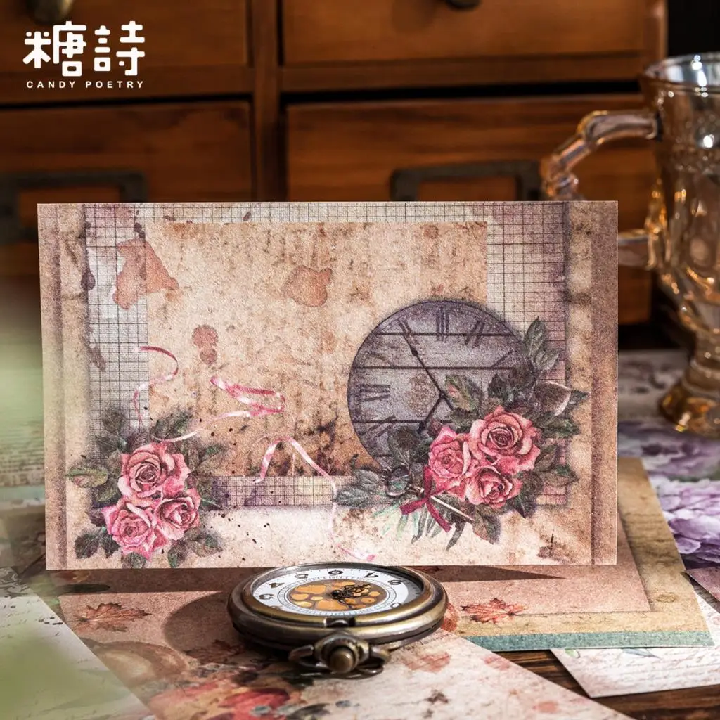 

50pcs/lot Memo Pads Material Paper Faded Memories Junk Journal Scrapbooking Cards Retro Background Decoration Paper