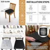 Set of 4 Chair Seat Covers PU Leather Waterproof Cushion Cover For Dining Room Slipcover Kitchen Oilproof Chair Protctor 3