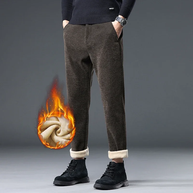 Winter Pants for Men Fashion Business Thicken Pants Man Loose Men Trousers Men's Clothing Straight Casual Trousers for Men