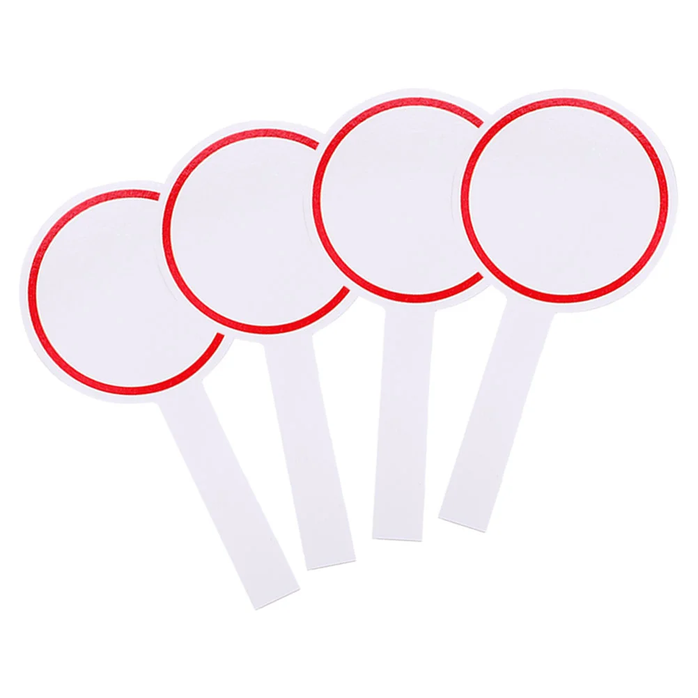 

4 Pcs Score Board Writing Face on Stick Hand Rewritable Scoring Foam Whiteboard Paper Student Dry Erase Paddles Sticker