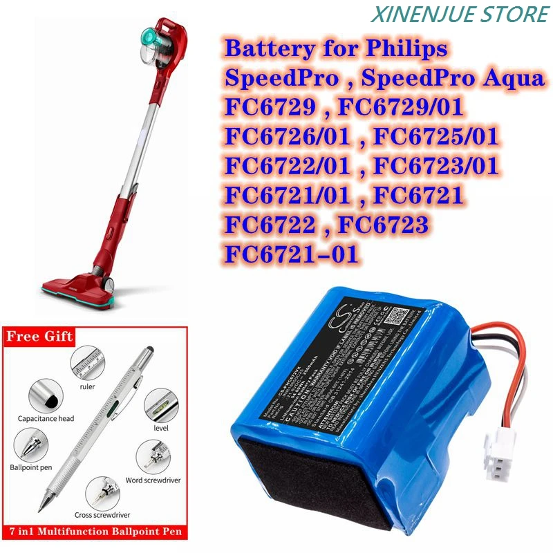 bemanning Stereotype Vakantie Vacuum Cleaner Battery 2500mAh INR18650C25 for Philips SpeedPro Aqua  FC6729,FC6726,FC6725,FC6722,FC6723,FC6721
