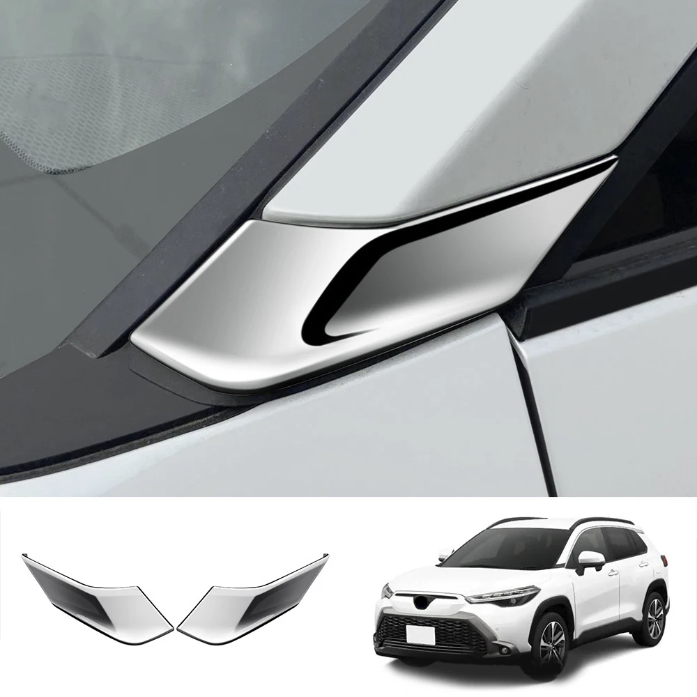 Esterno Chrome Silver A Pillar Front Side Window Panel Cover Trim Guarnire Per Toyota Corolla Cross 2021 2022