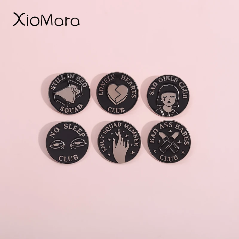 

Lonely Hearts Club Enamel Pins Custom Dark Gothic Collection Brooches Lapel Badges Punk Clubs Jewelry Gift For Best Friends