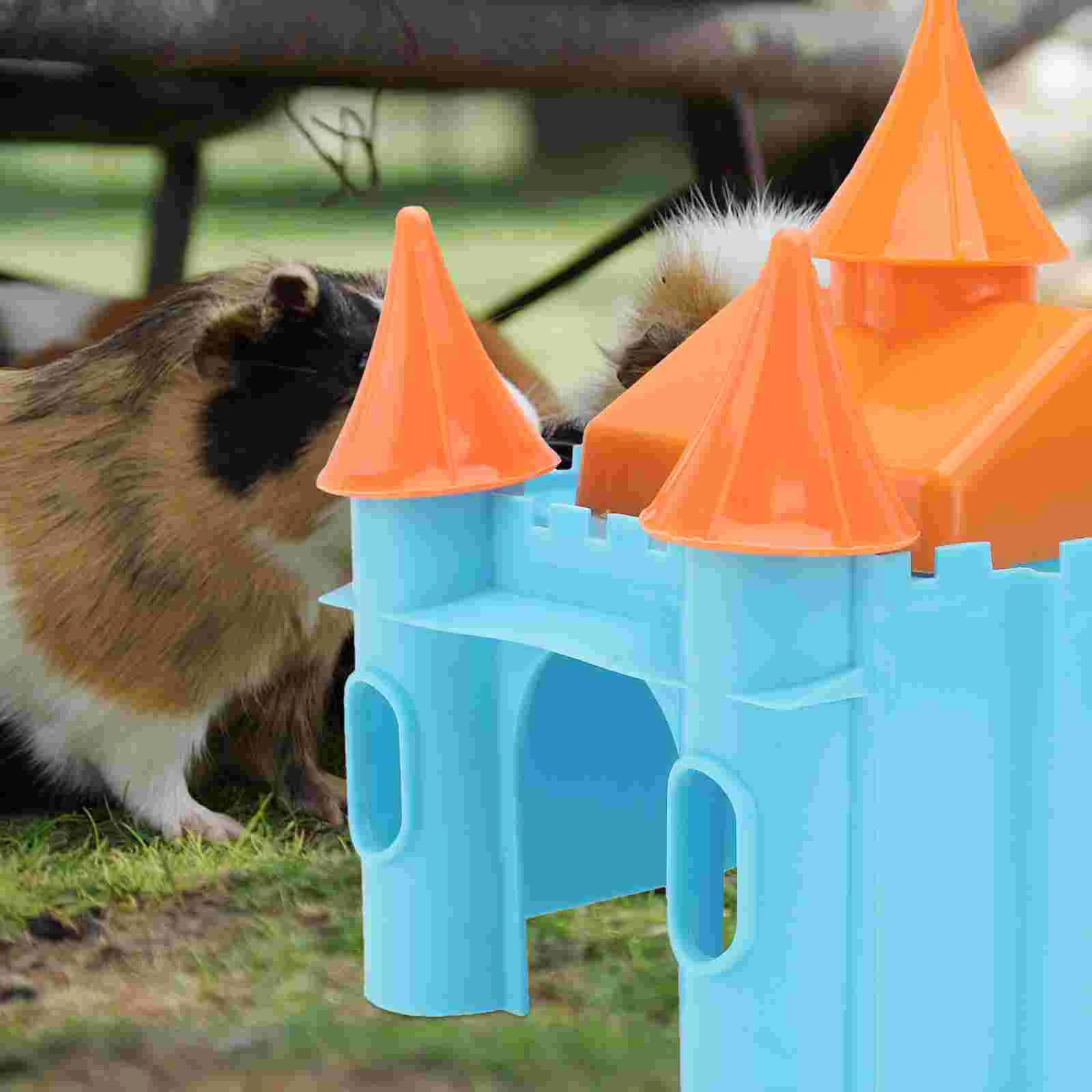 Hamster Castle Nest Small Animal Hideout Cabin Plastic Hut Pets Shelter