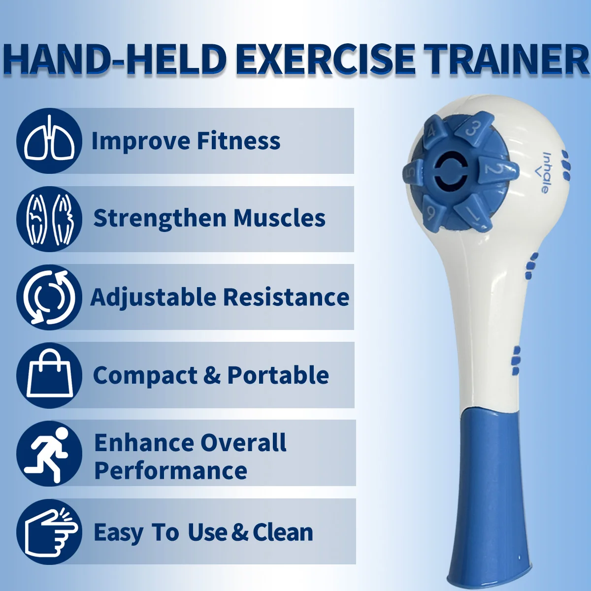 Portable breathing trainer Increases lung capacity Aerobic adjustable resistance exercisers quickly increase lung capacity breathing exerciser breathing trainer