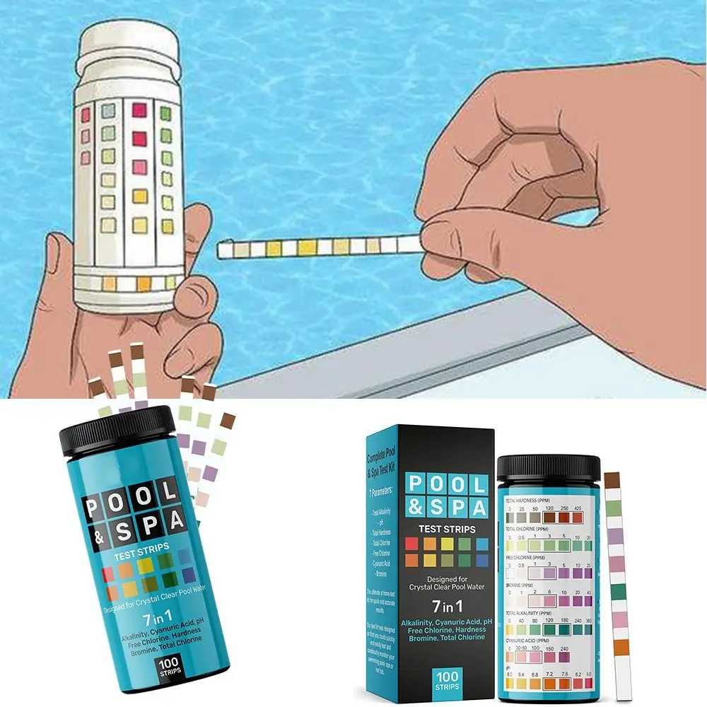 

1Bottle Chlorine Dip Test Strips PH Test Paper SPA Test Strips PH Meters Swimming Pool Water Test Health Monitors Alkalinity