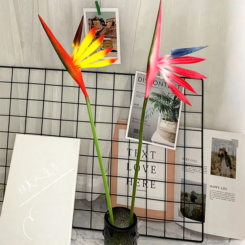57Cm Uccello Del Paradiso Fiore Singolo Ramo Gru Artificiale Fiori Morbide Piante Di Simulazione Decorazione Della Casa Di Nozze