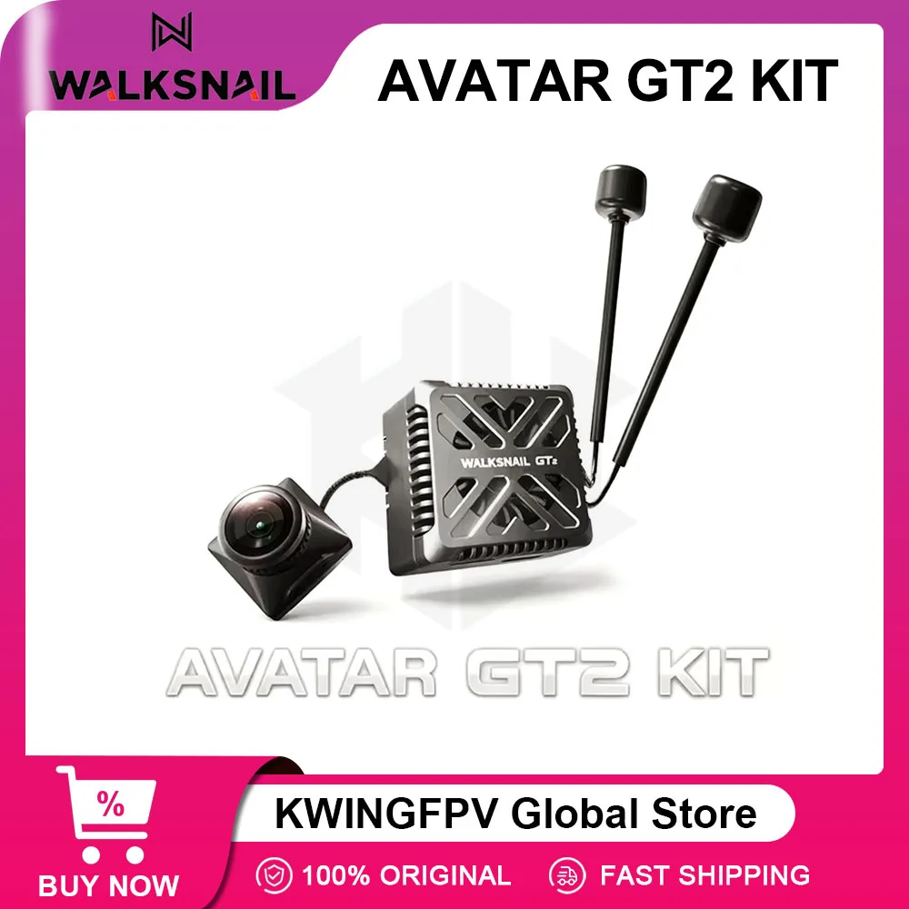 CADDX Walksnail Avatar GT2 Kit Max 2W Digital HD Transmission System Dual Antennas 20KM Long Range For RC CAR FPV Drone