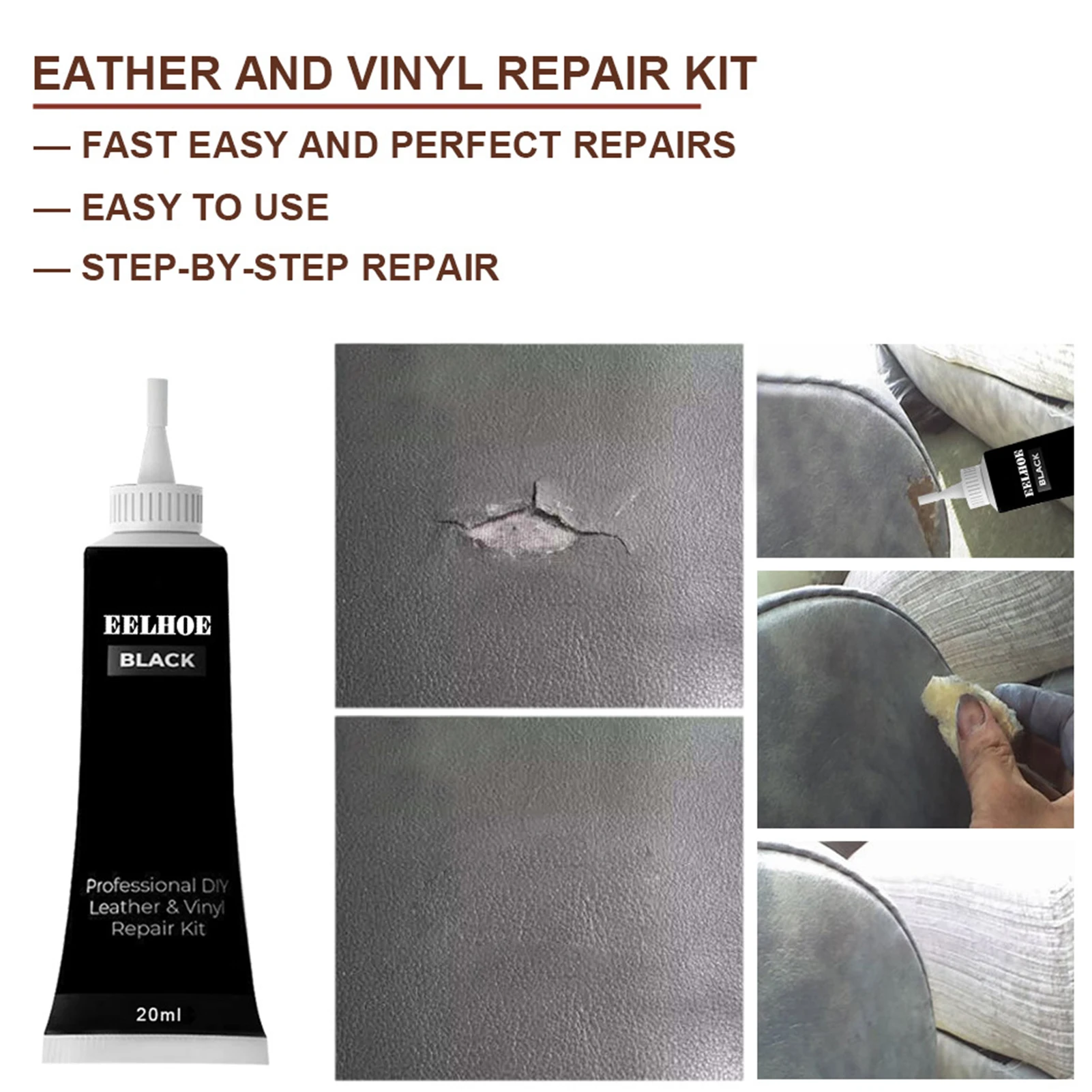 Leather Repair Gel 20ml Car Seat Home Refurbishing Cleaner
