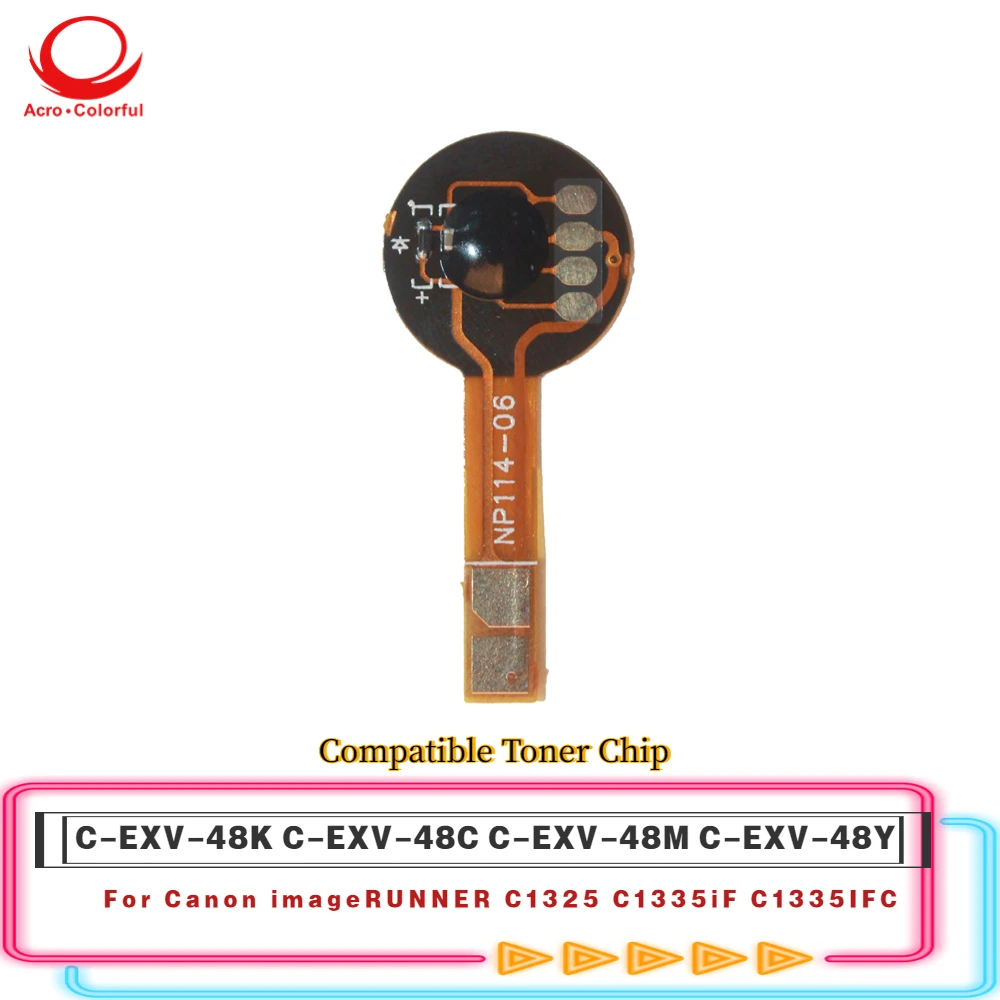 

EUR Version Compatible C-EXV-48KCMY Toner Cartridge Chip Apply to Canon imageRUNNER C1325 C1335iF C1335IFC Laser Printer