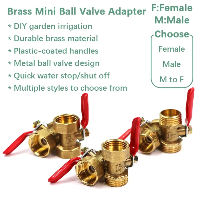 1Dcs 1/2 "Női X Férfi Szál Mini Sárgaréz Gömb Szelep Tömlő Adapter Gyors Csatlakozó Csatlakoztatása Javítás Az Öntözés Megállítja A Vizet - Image 4