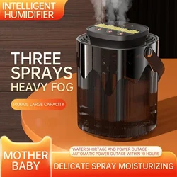 New Style 3L Three Spray Humidifier Atomizer USB Large Capacity Home Mute Bedroom Office Night Light Plug-in/charge Humidifier