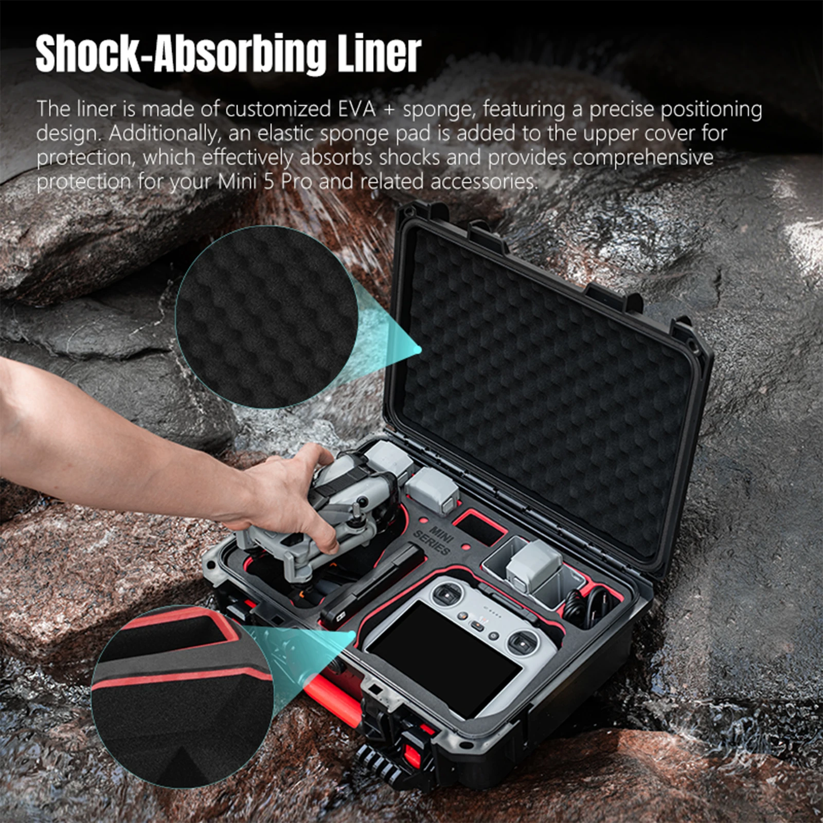 드론 보관 상자 DJI Mini 5Pro/DJI RS4 Mini/DJI Mavic 3Pro/DJI Air 3S/3 액세서리용 효과적인 충격 흡수 방수 기능