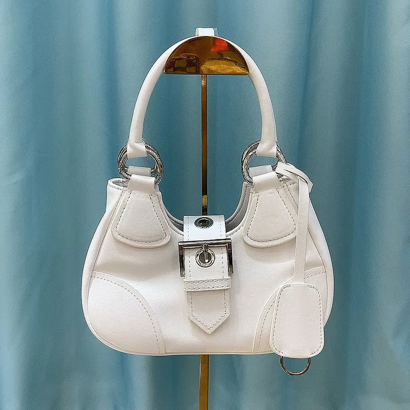 

Half Moon Tote Bag Leather Canvas Underarm Bag Shoulder Crossbody Handheld Hobo Purse Lady Clutch Handbag Casual