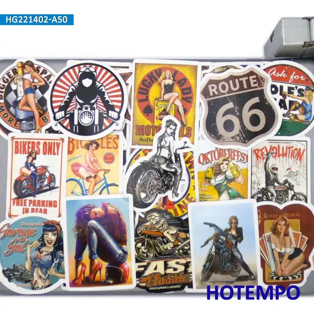 50 stück Motorrad Road Trip Gas Station Mädchen Rider Poster Aufkleber für  Laptop Telefon Gitarre Notebooks Koffer Bike Auto Aufkleber - AliExpress