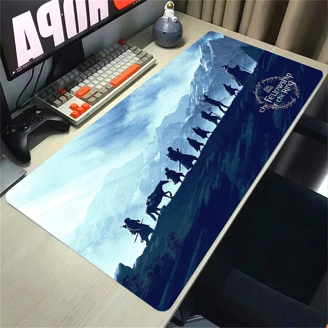 Grand tapis de Table pour ordinateur portable, 900x400, clavier l-lord les anneaux, jeu animé, XXL, doux, pour ordinateur portable et bureau 1