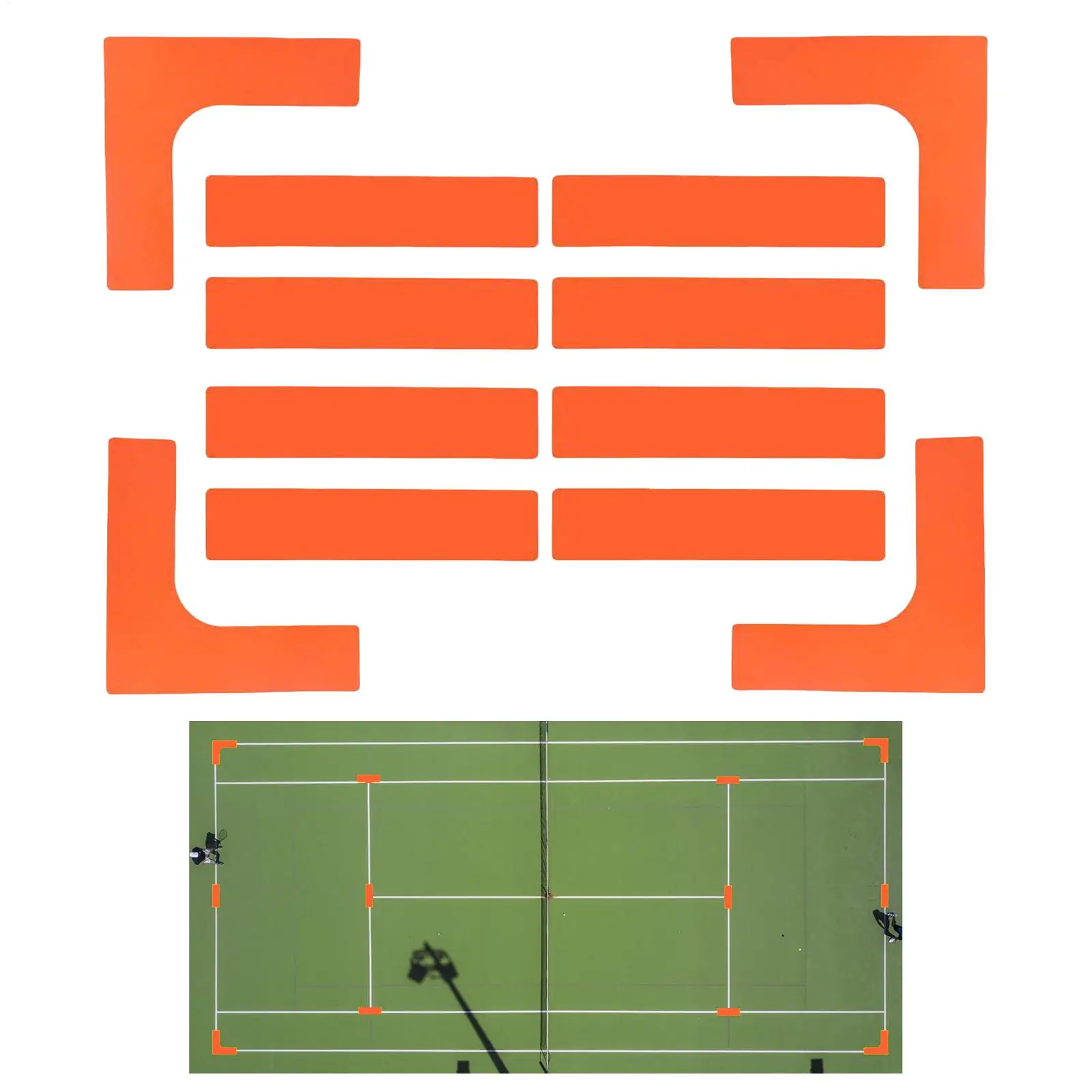Court Line Marker Kit Court Throw Down Markers Anti-Slip Wind-Resistant Tennis Sports Throw Down Accessories For Outdoor