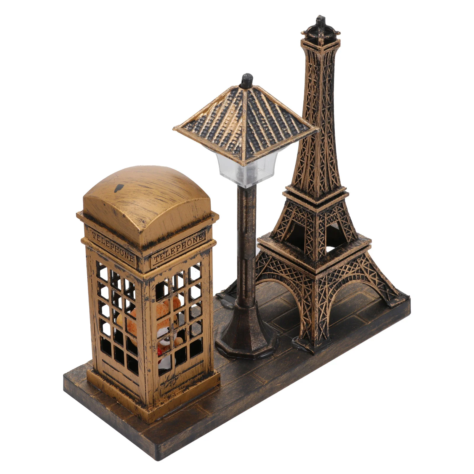

Eiffel Tower Night Light Paris Eiffel Tower Ornament Vintage Desk Lamp Mini Post Light Telephone Booth Craft Art Statue Model
