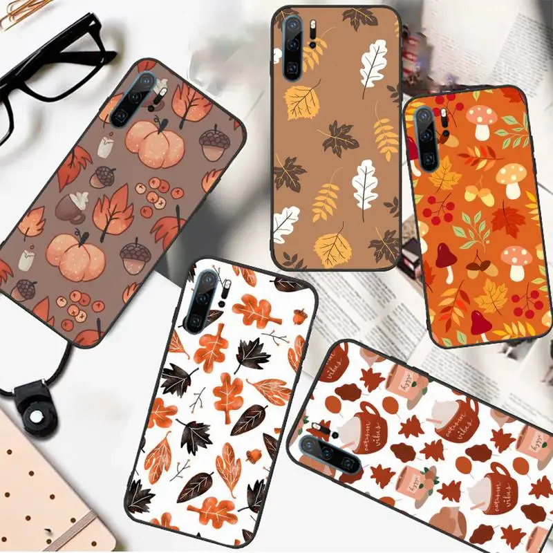 Happy Autumn Fall Pumpkin Coffee Phone Case Per Huawei Honor Mate 30 40 50 20 8 70 5 9 10 Pro P X I S Y Lite Nova
