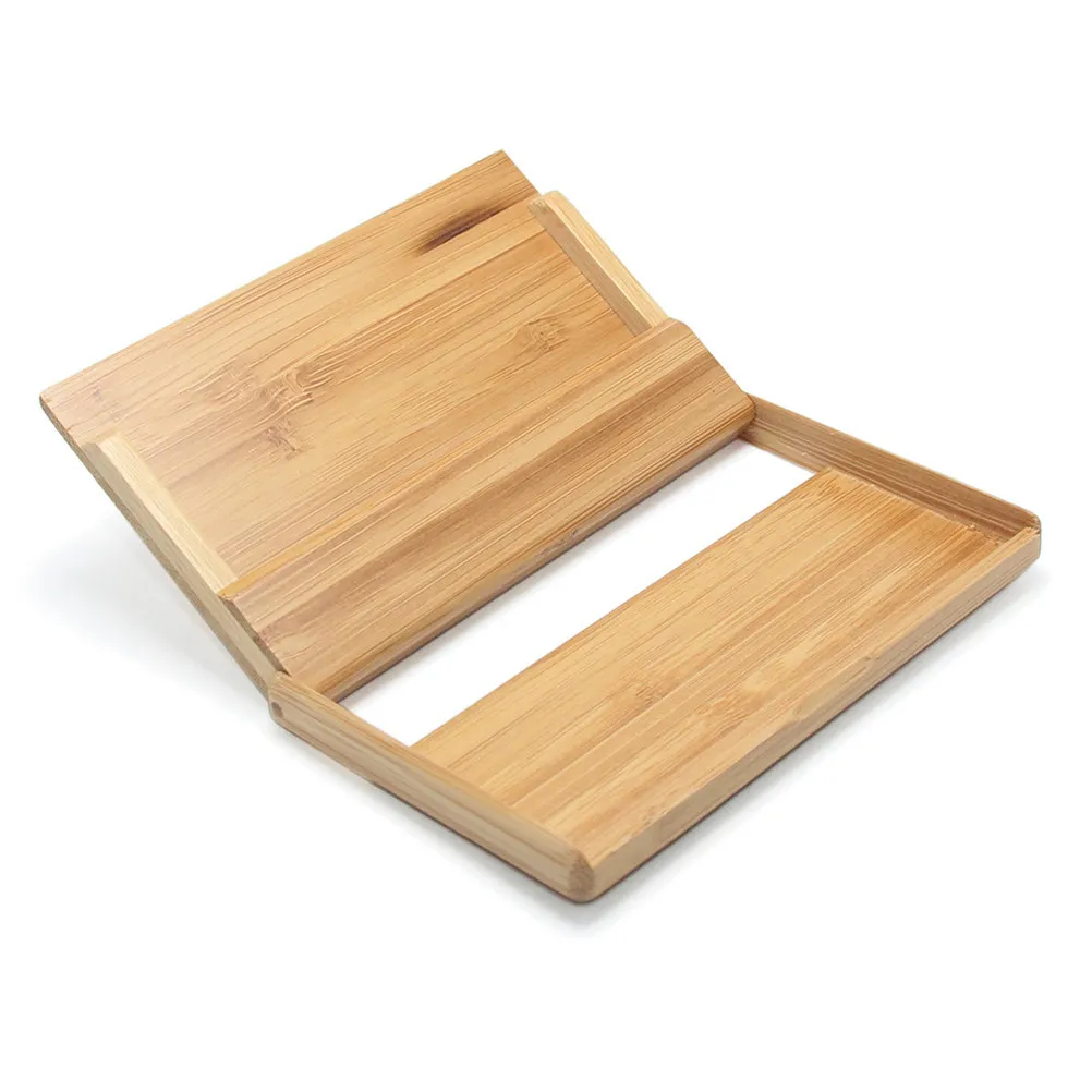 나무 명함 홀더 데스크탑용 안정적인 두꺼운 나무 소재 명함 진열 보관 정리함 사무실 카드 스탠드