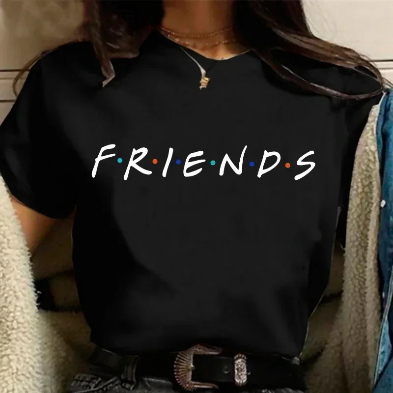 

Summer Friends Letter Printed TShirt For Men Tops Ladies T Shirt Harajuku 90s Cotton Tops Casual Tshirt Short Sleeve Streetwear