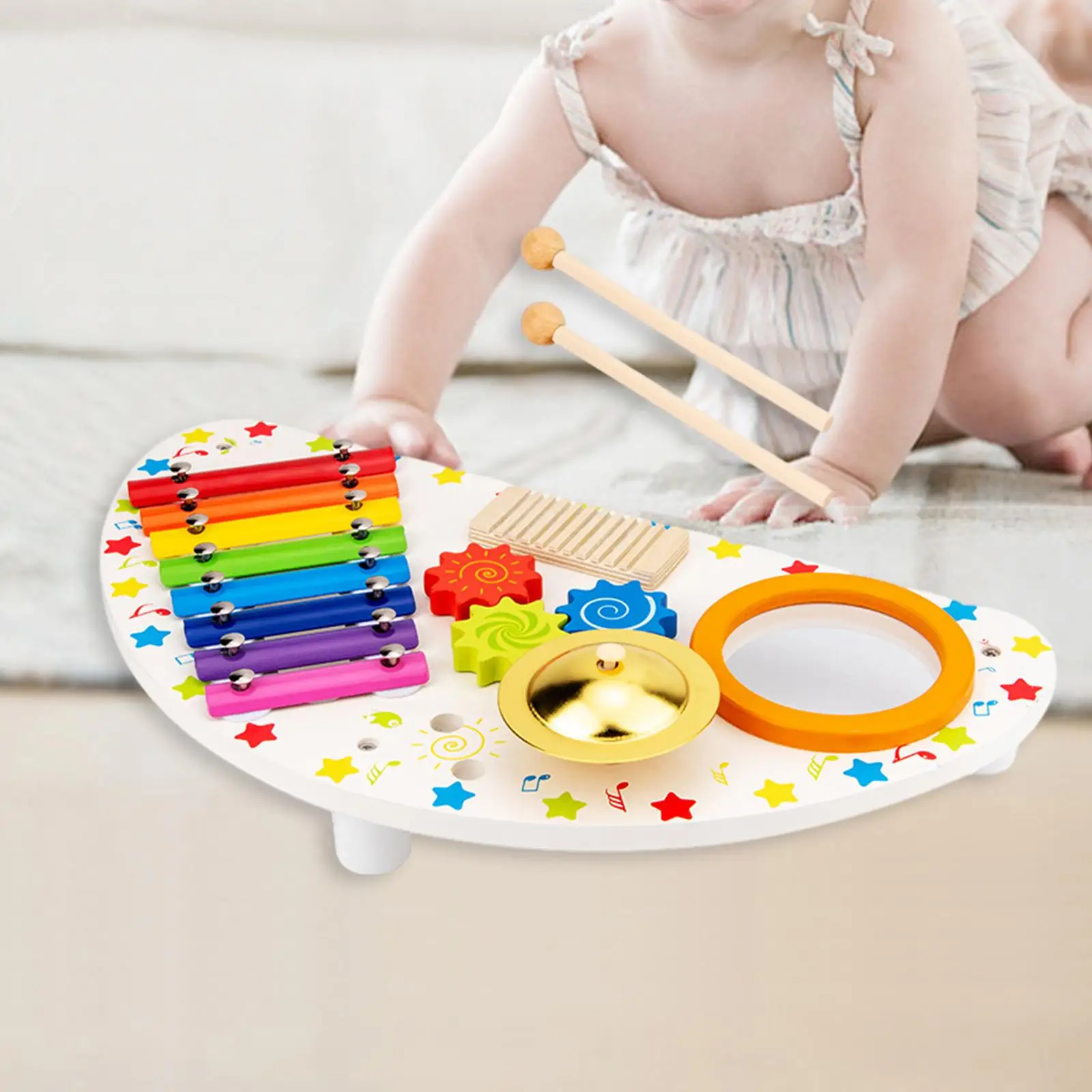 

Colorful Wooden Xylophone Fine Motor Skill Percussion Instrument for Babies