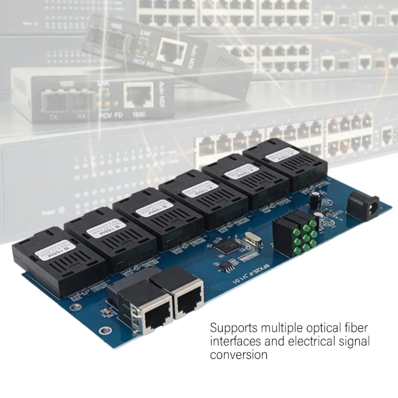 3A 3B Fast Ethernet 10/100M Ethernet Switches Fiber 6 Port 20KM 2 UTP RJ45 Fast Erhetnet Fiber Optical Switches
