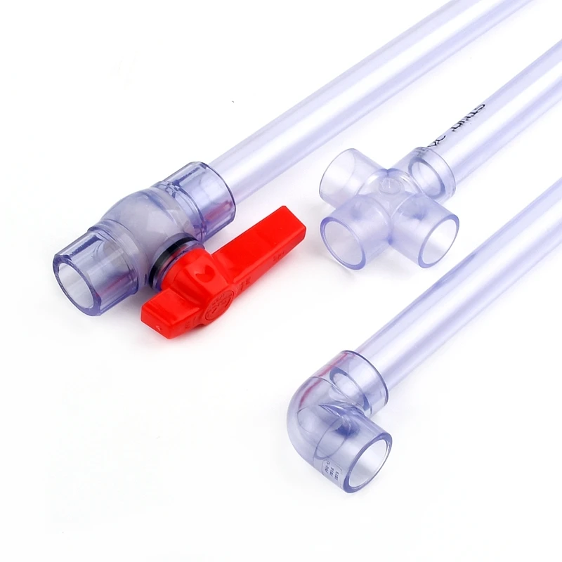 20~63mm High Quality Blue Transparent UPVC Pipe Connectors Garden Water Aquarium Fish Tank Drainage Tube Fittings Accessories pvc pipe fittings