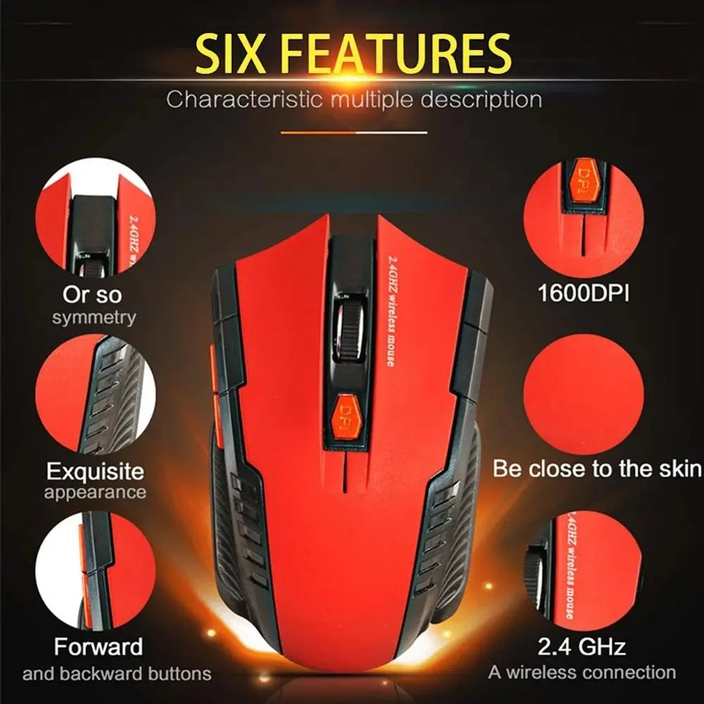 Compact 2.4 GHz Wireless Optical Mouse with USB Receiver