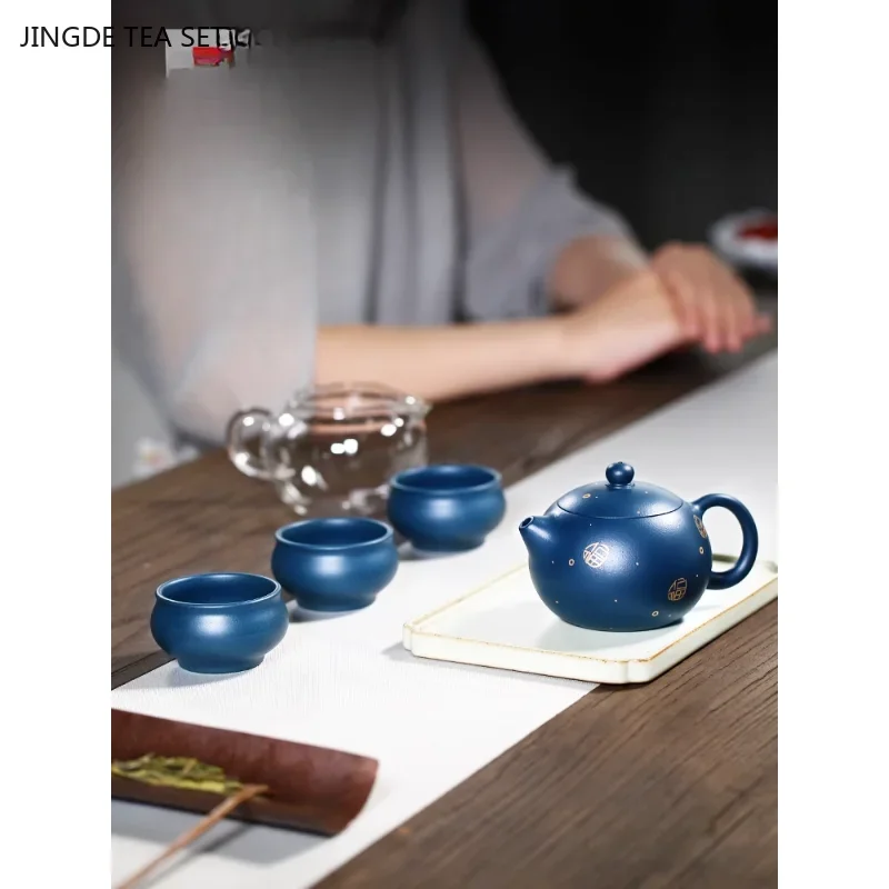 180ml High Quality Yixing Purple Clay Tea Pot Ball Hole Filter Beauty Teapot Raw Ore Zisha Tea Infuser Home Tea Accessories