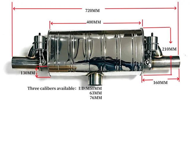 Universal Car Valve exhaust pipe wireless remote Vacuum Valve Stainless steel exhaust Mufflers T shape One in two ID 51 63 76