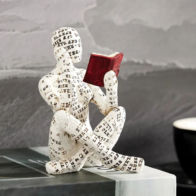La lecture femme Statues abstraites Sculptures Yoga Figurine nordique salon décor à la Maison décoration Maison bureau ornements 5