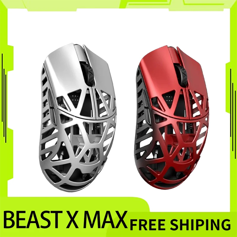 

Wanling Beast X Max Mouse 8k Dual Mode Paw3395 Wlmouse Magnesium Alloy Gaming Mouse Lightweight Hollow Out Pc Gamer Accessories