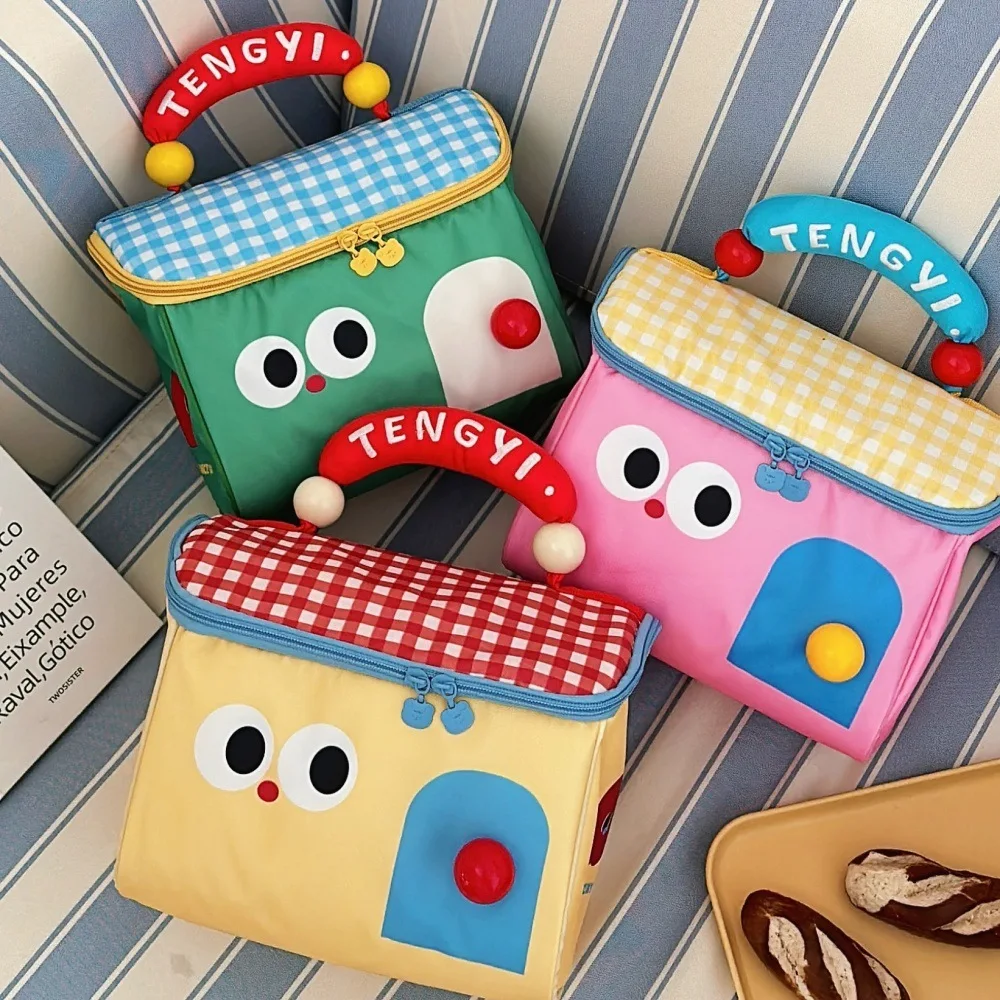 Cute Cottage Makeup Bag Large Capacity Multifunctional Fresh-Keeping Insulated Lunch Box Bag Handbag Beauty Bag 3