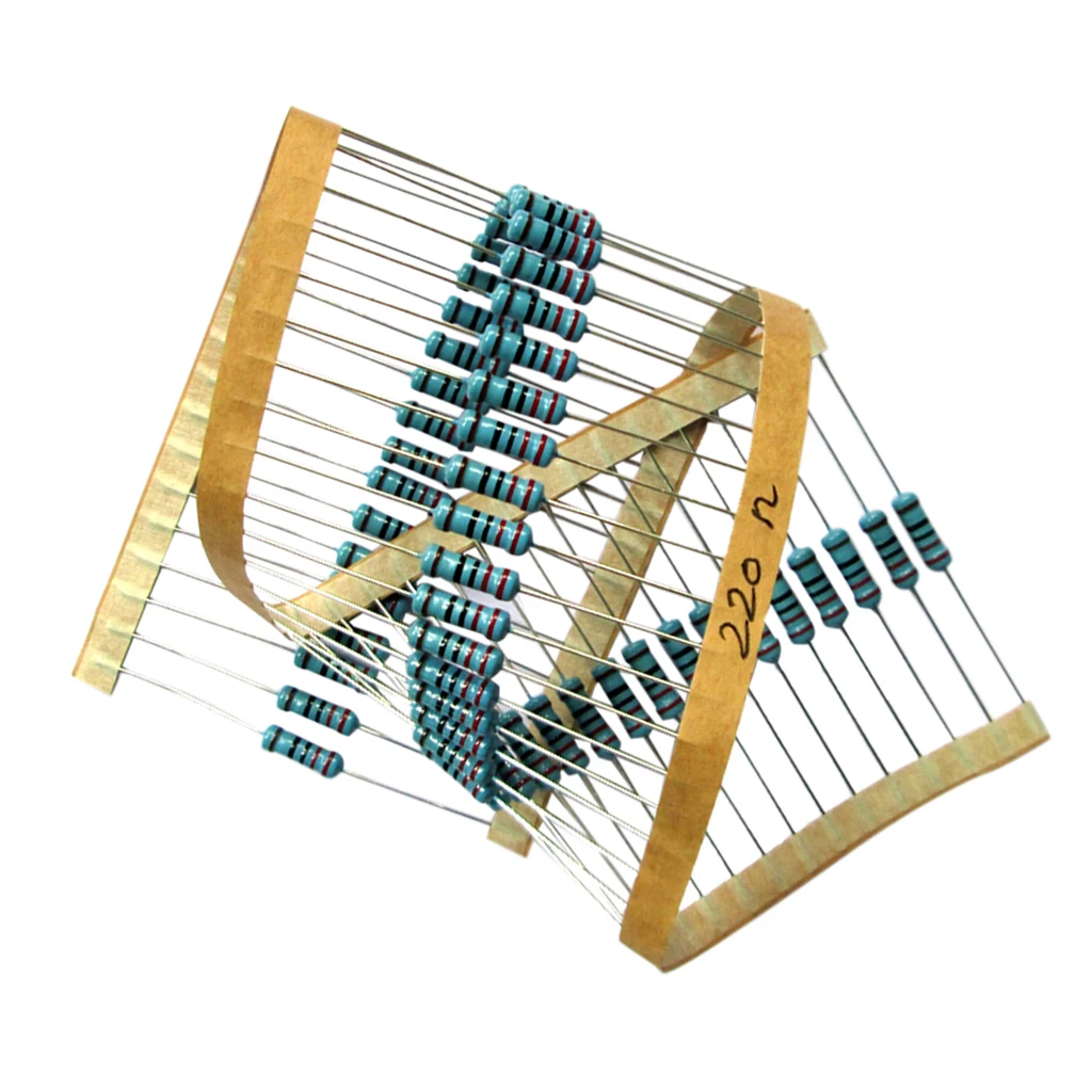 50pcs Film Resistors 220ohm 1W Metal Film Resistance 5 Color Ring