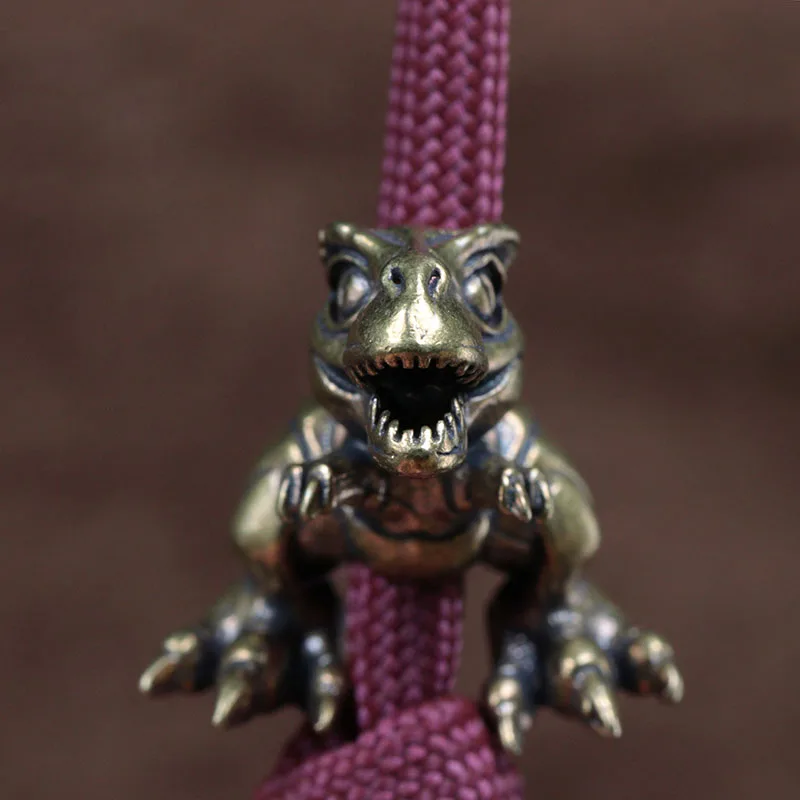 2 Piece Dinosaur Charms - Antique Silver Pendant Clips For DIY Jewelry Making