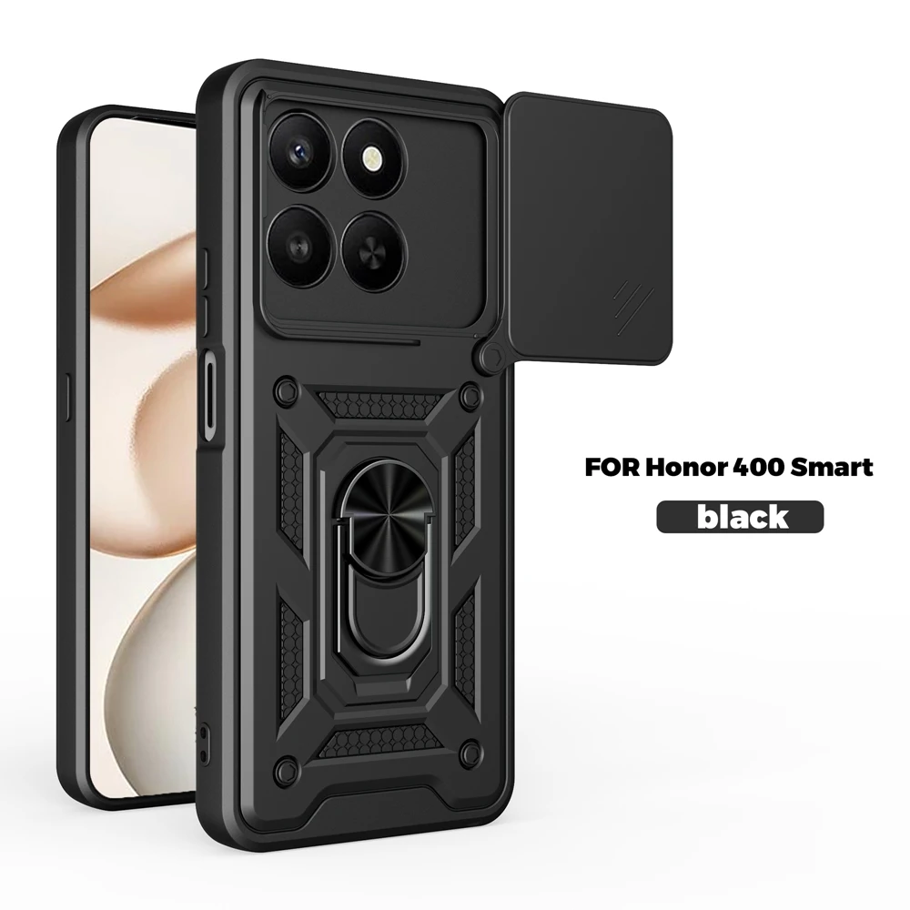 Shockproof Armor Phone Case with Car Magnetic Holder and Lens Cover