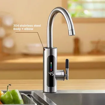 3000W 220V Electric Kitchen Water Heater Tap Instant Hot stainless steel Water Faucet Heater Cold Heating Faucet Water Heater 1