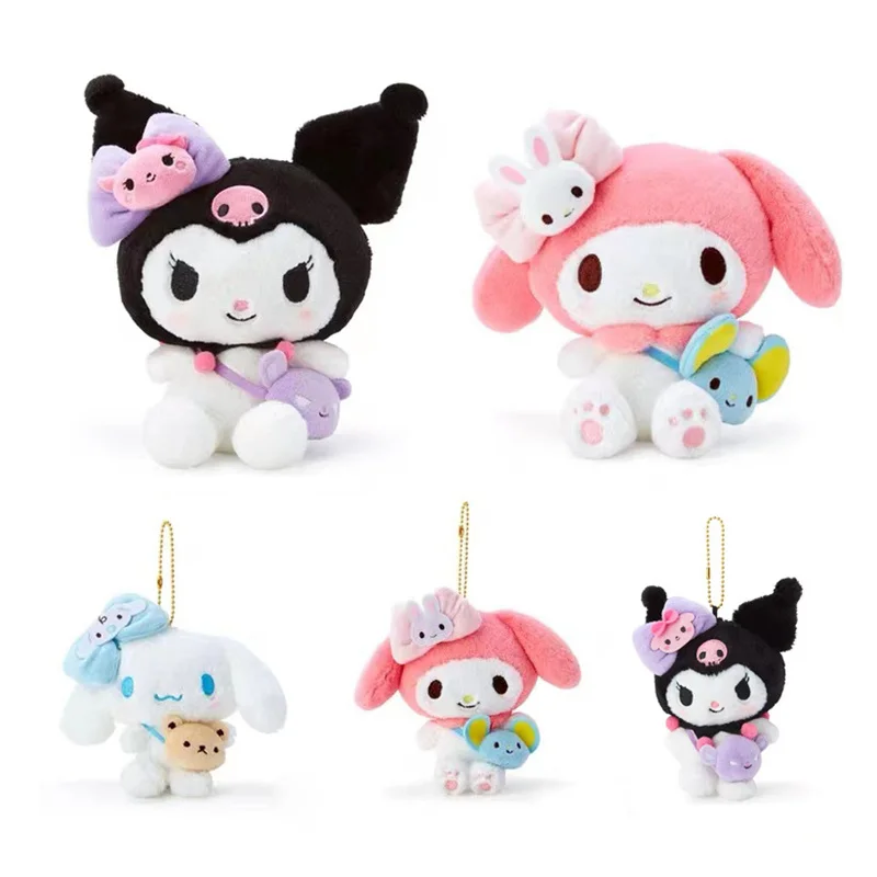 Sanrio 20Cm Plush Doll Toy Japanese Kuromi Cinnamoroll Baby Melody  Crossbody Bag Series 10cm Plush Keychain Kawaii Xmas Gif - AliExpress